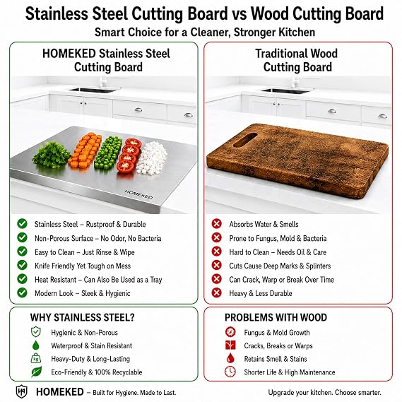 Stainless Steel Chopping Board (45x31cm)